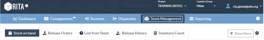 Stock management updated tab