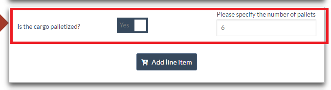 specify number of pallets