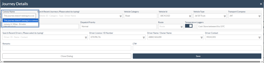 Assign convoy to a journey