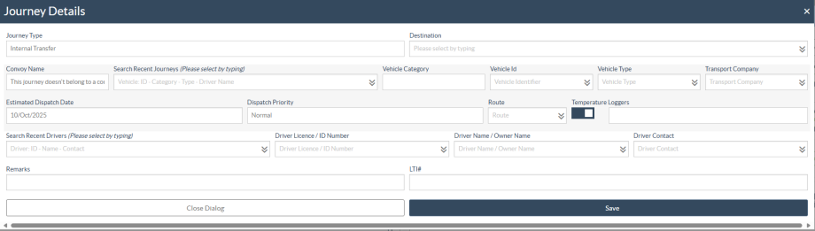 Journey details updated box