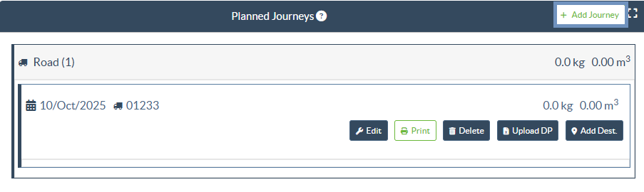 Planned journey new tab