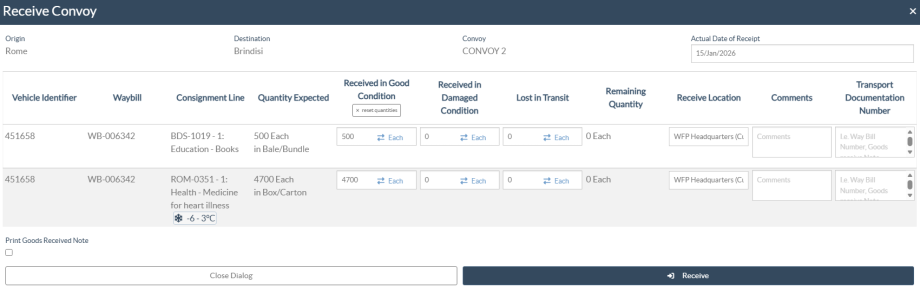 Receive all convoy screen updated