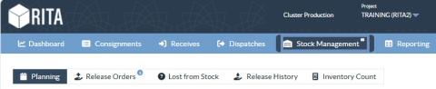 Stock Management screen