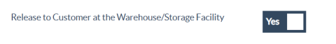 Release to customer at warehouse yes